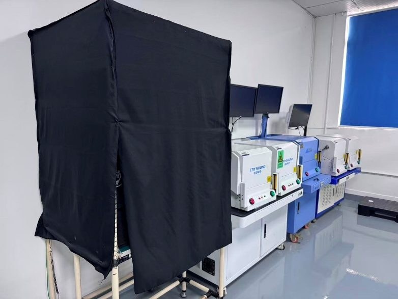 RF shielded test area for wireless module PCBA