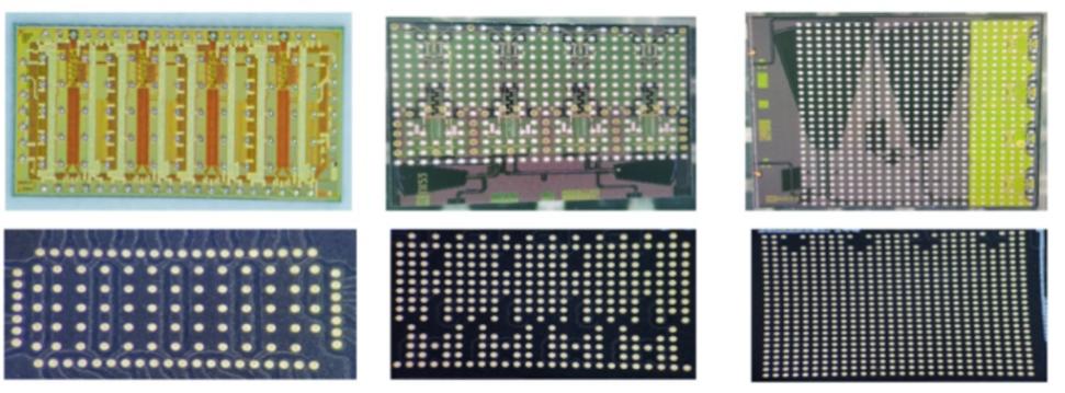 Close-up examples of flip-chip interconnections