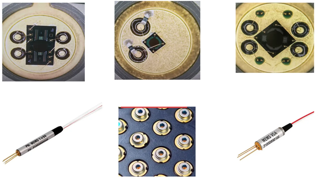 Examples of MEMS optical switches and variable optical attenuators in TO packages