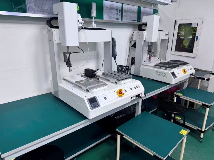 Automatic soldering machines at Sunwin's manufacturing base in Shenzhen